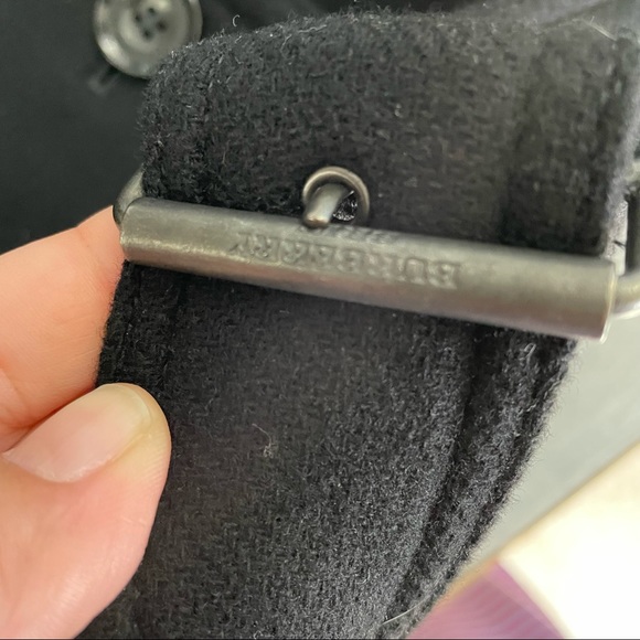 VINTAGE BURBERRY BRIT Banaptes Double Breasted Women's Wool Trench Coat Size 12 - Picture 6 of 16